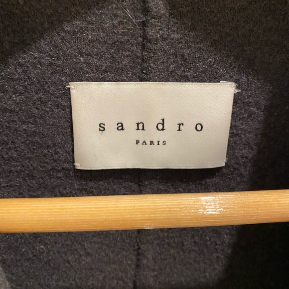 Sandro Wool Long Grey Coat *fabulously versatile!* sz40 - Picture 4 of 10